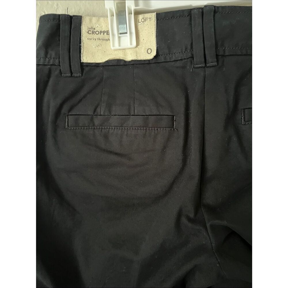 NWT LOFT Julie Cropped Pants Skinny Black in Size 0 - Picture 7 of 14
